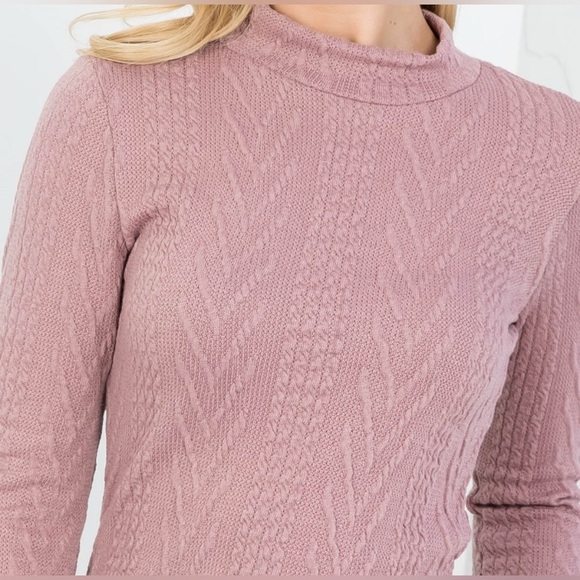 Ginger G Pink Mock Neck Sweater - Picture 5 of 12